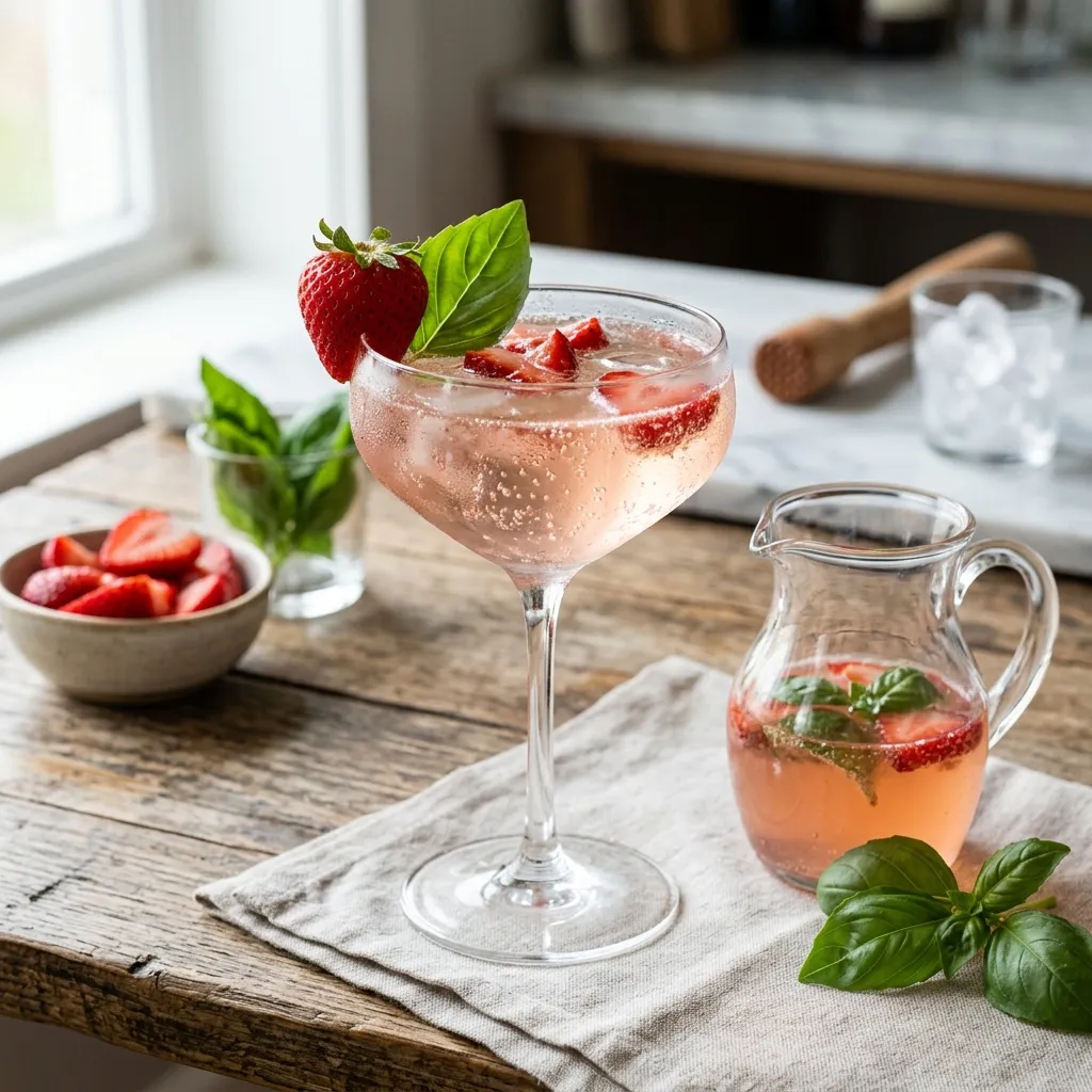 Sparkling Strawberry Rosé Cocktail