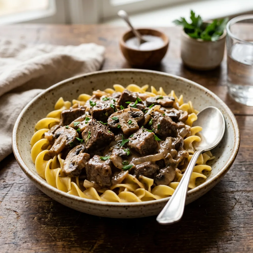 Speedy Slow Cooker Stroganoff