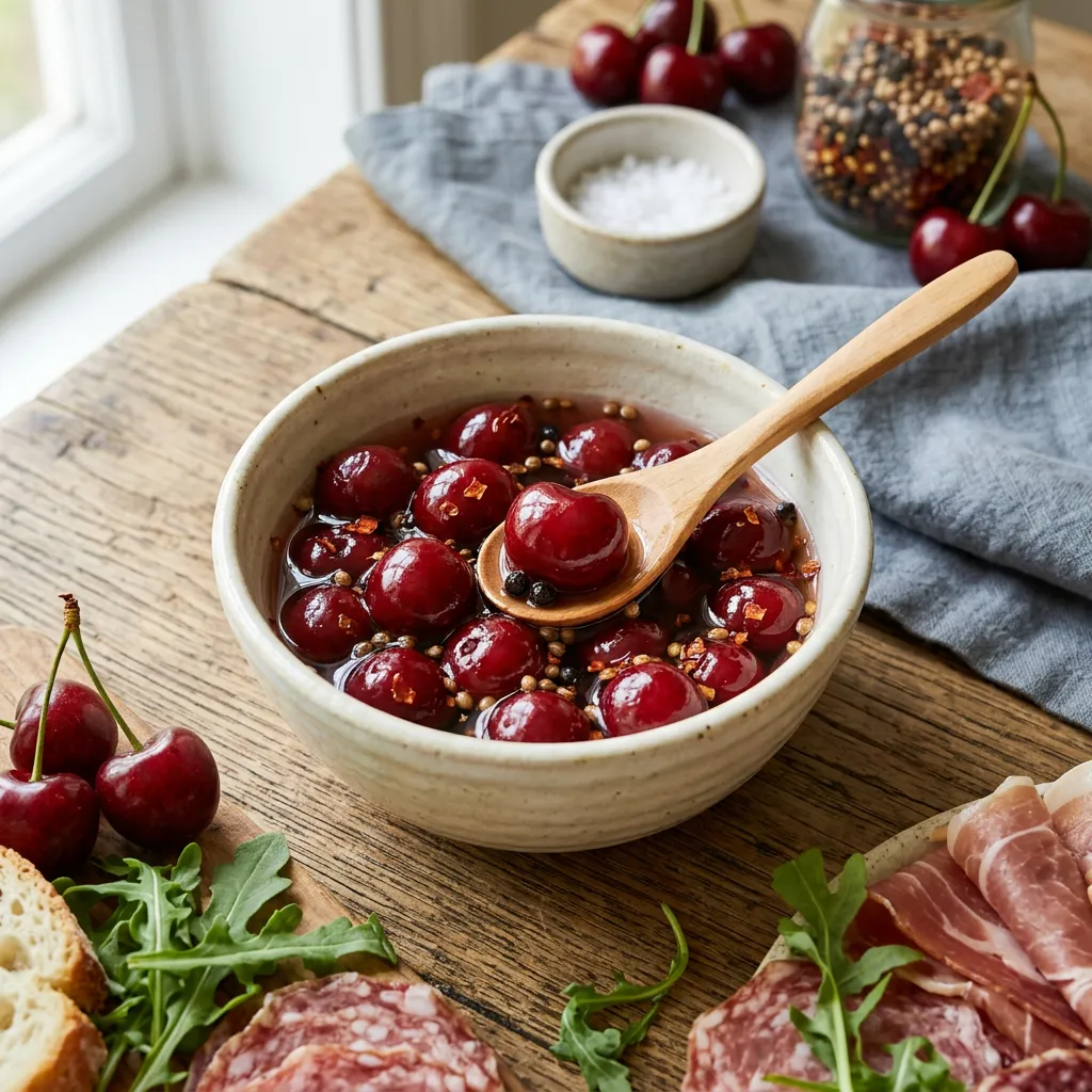 Spiced Pickled Cherries