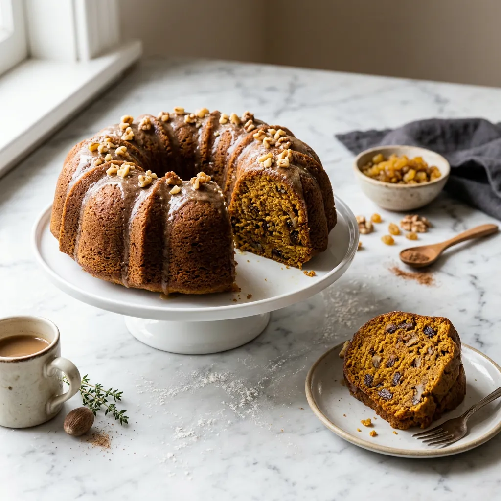 Spiced Pumpkin Bread With Walnuts and Raisins