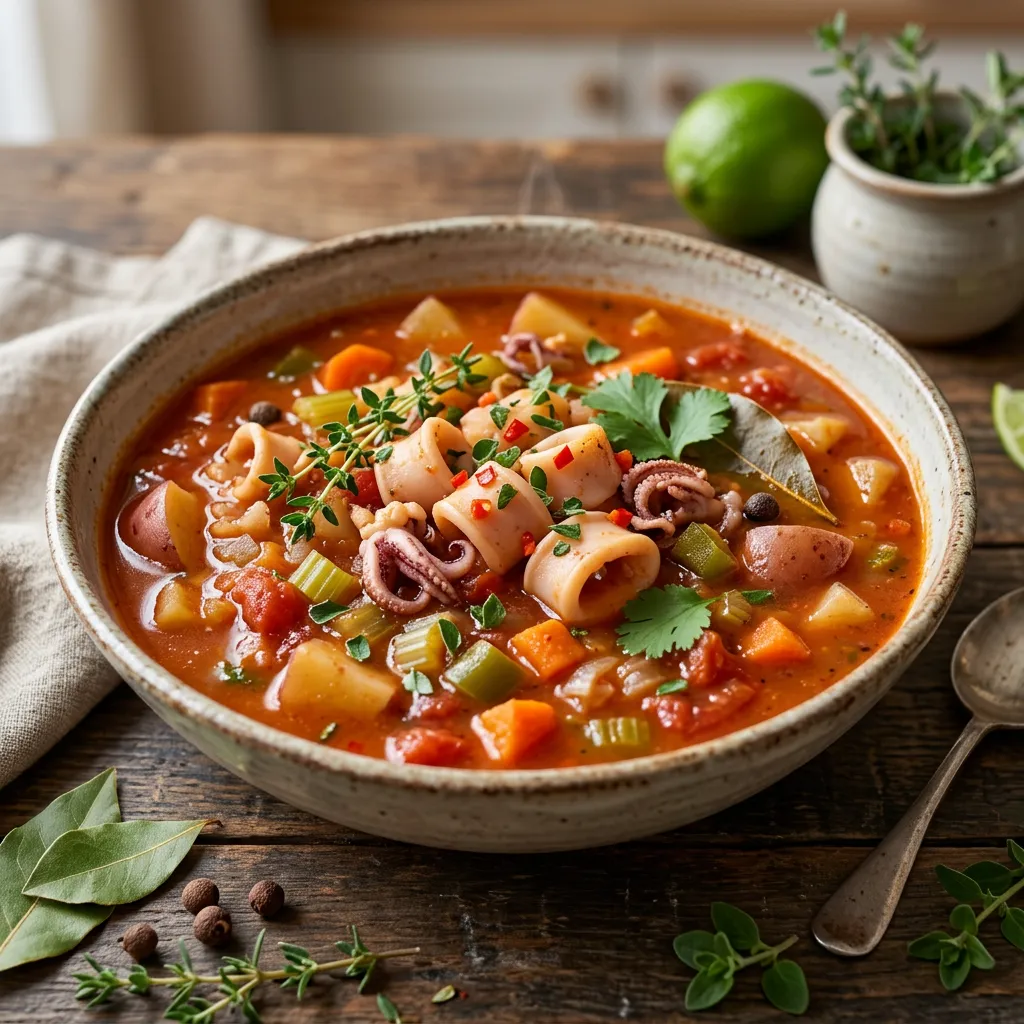 Spicy Calamari Soup
