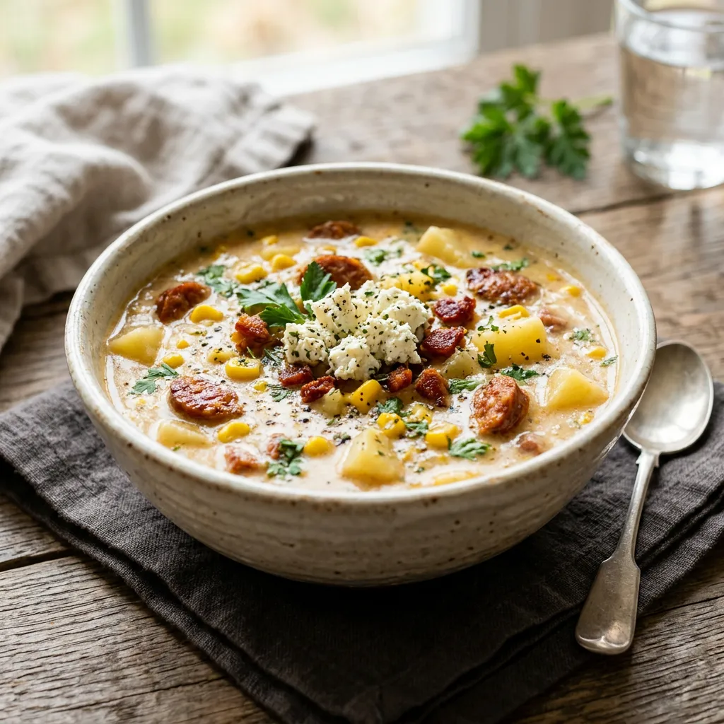Spicy Chorizo Sausage and Potato Chowder