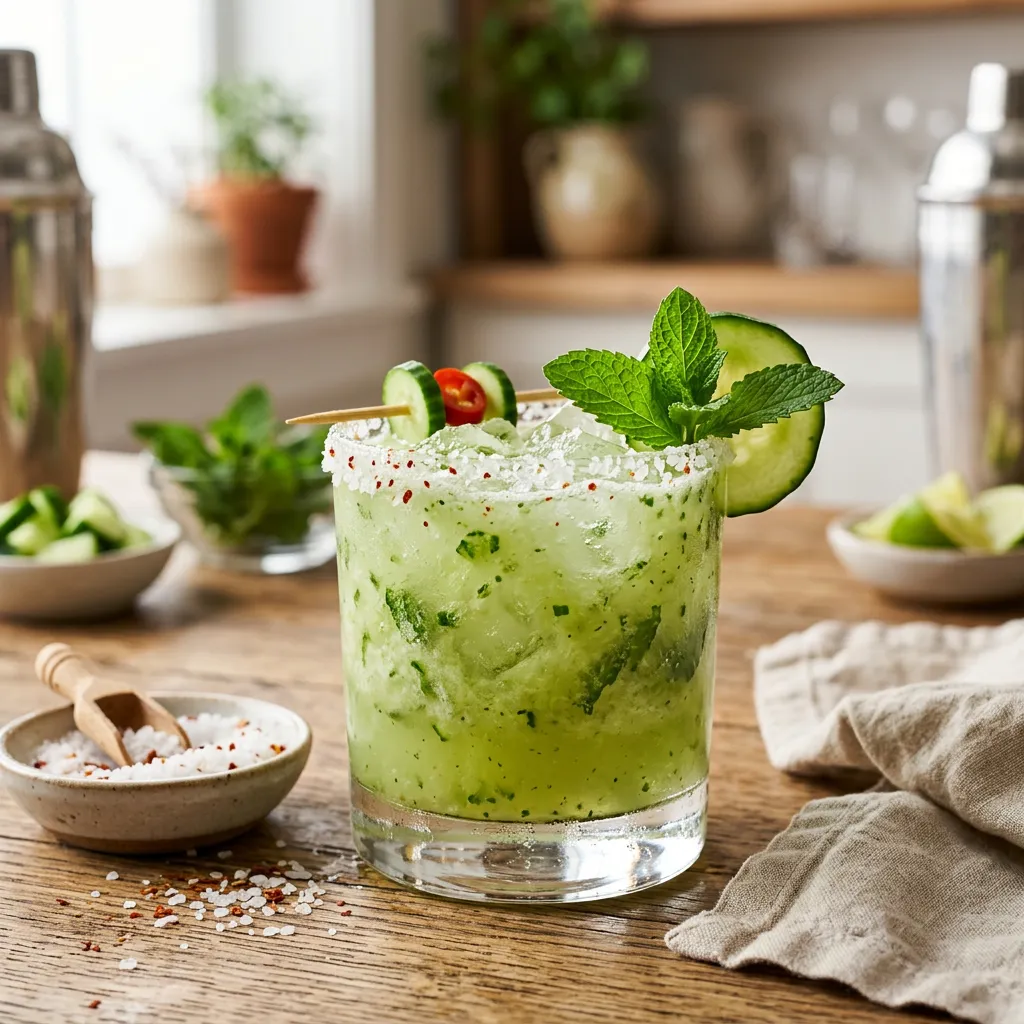Spicy Cucumber Mint Margarita