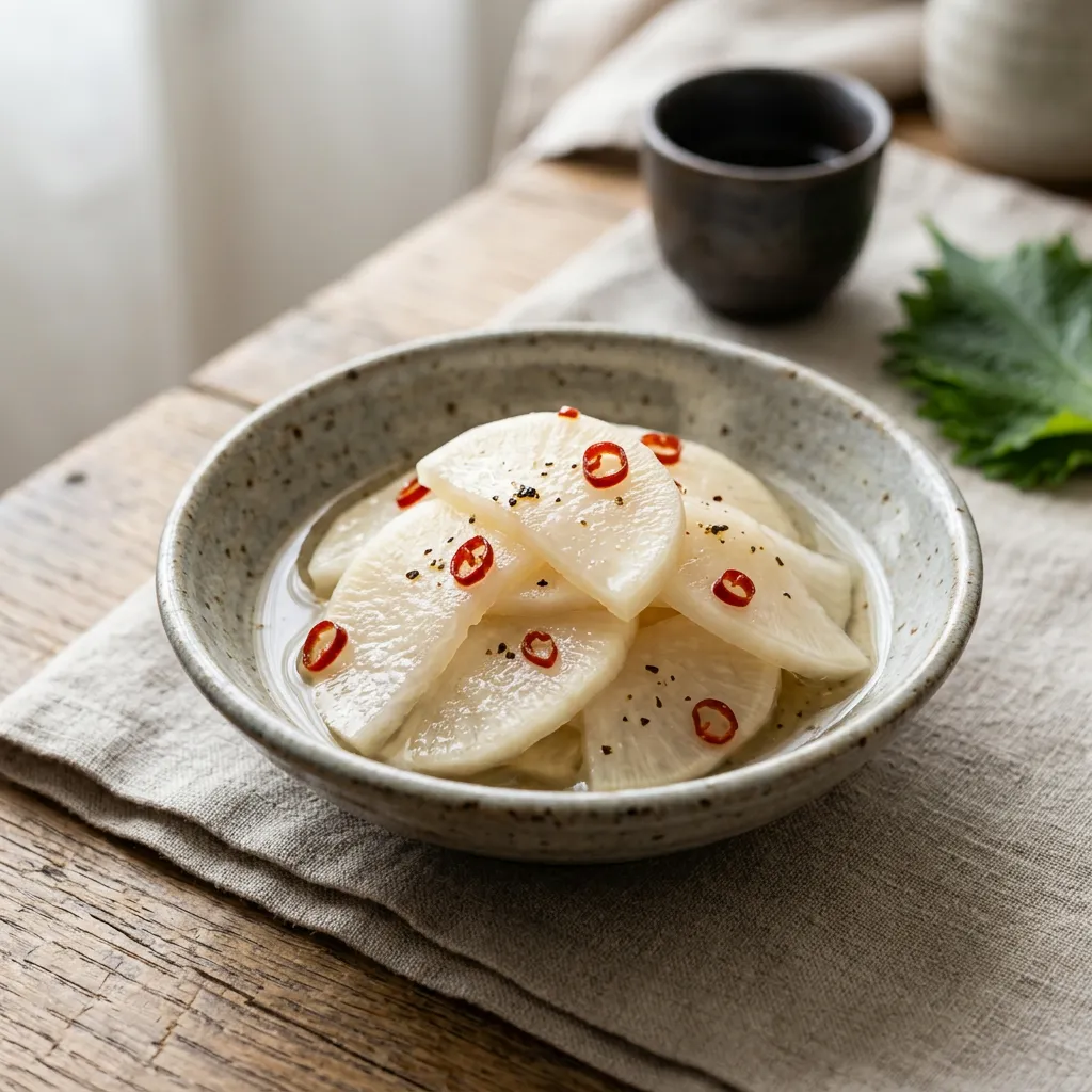 Spicy Japanese Daikon Pickles (Tsukemono)