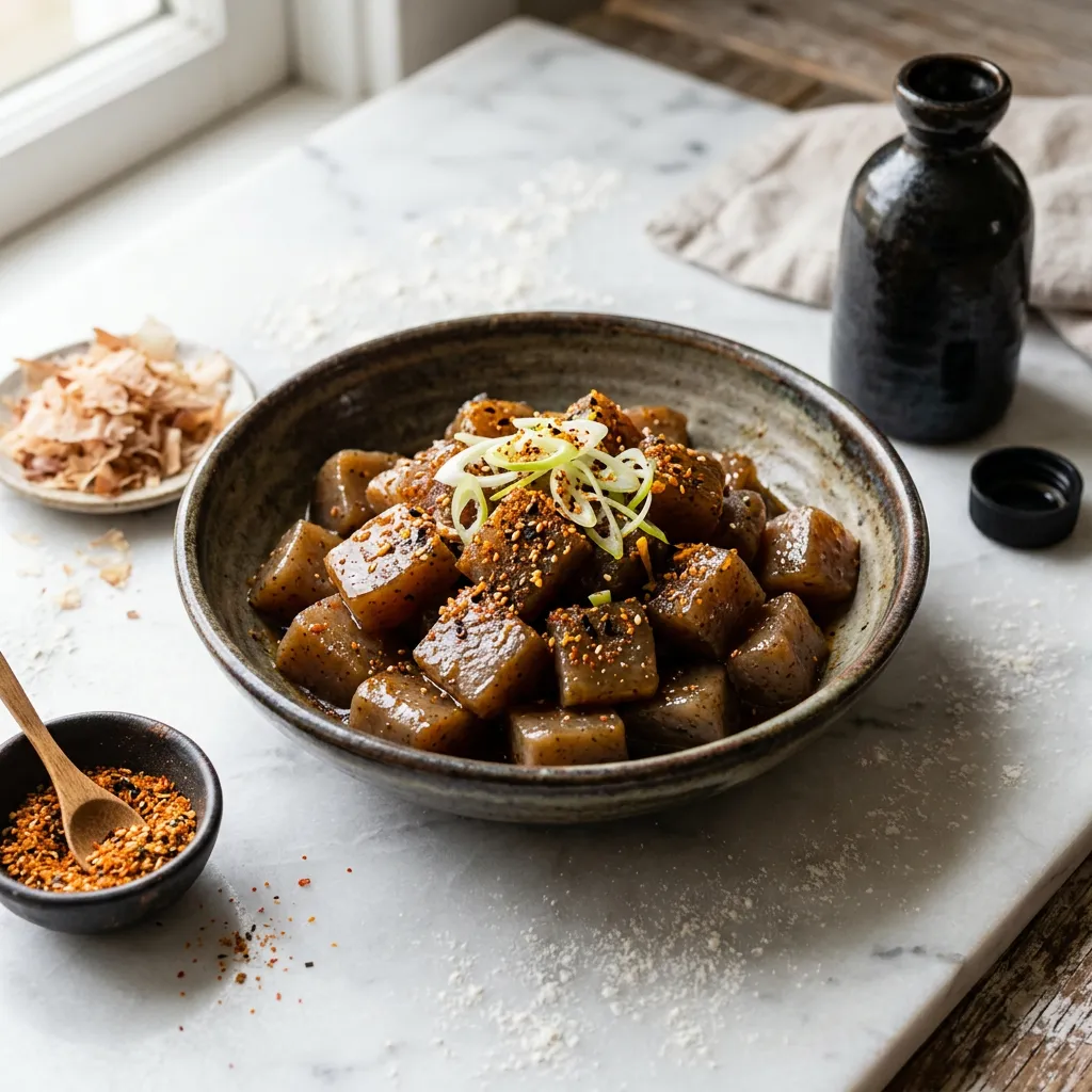 Spicy Konnyaku: Japanese Yam Cake