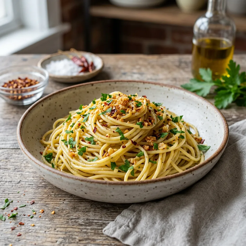 Spicy Spaghetti With Garlic and Olive Oil