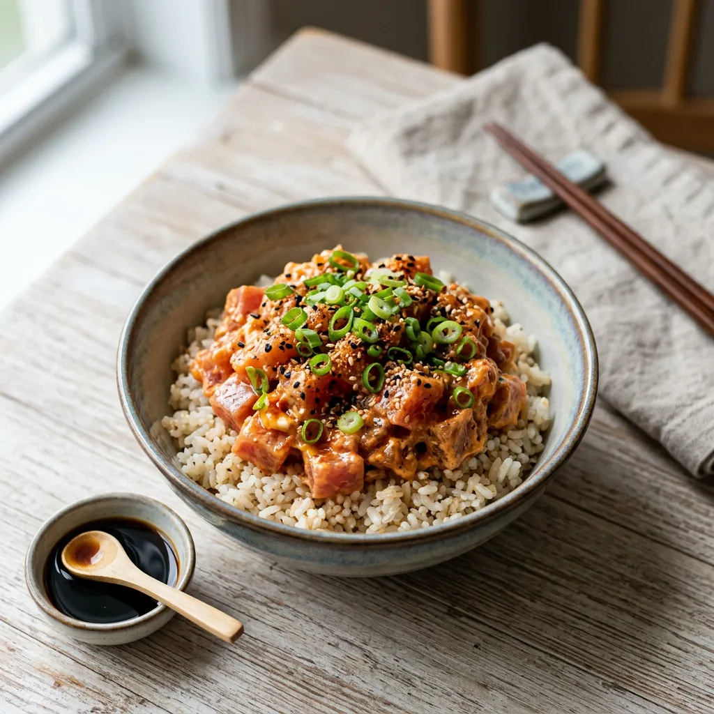 Spicy Tuna Donburi Rice Bowl