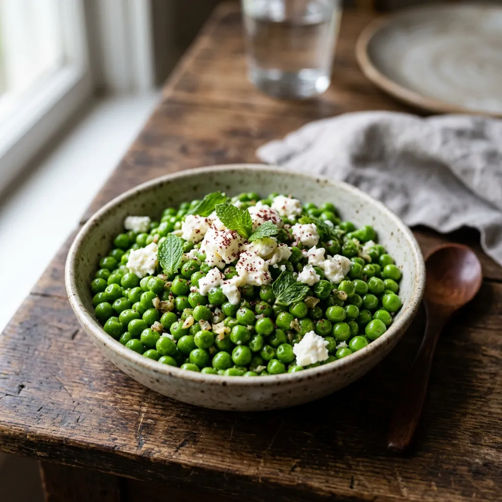 Spring Peas With Sumac and Feta Recipe