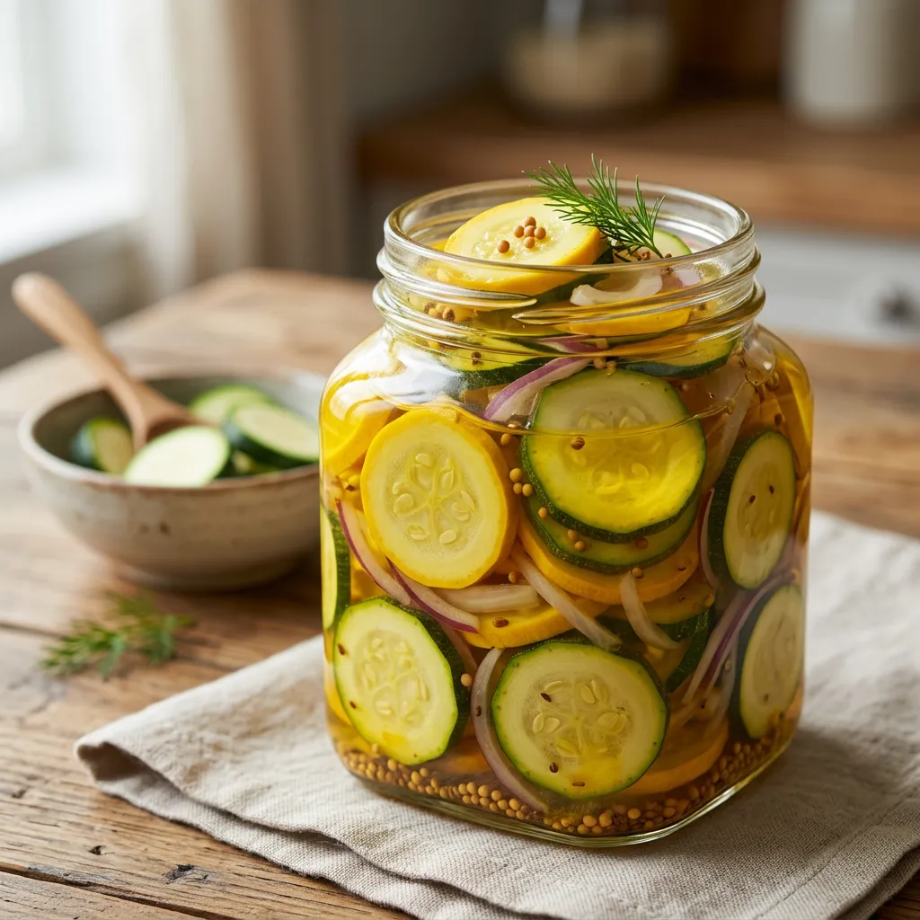 Squash Pickles With Zucchini or Yellow Summer Squash