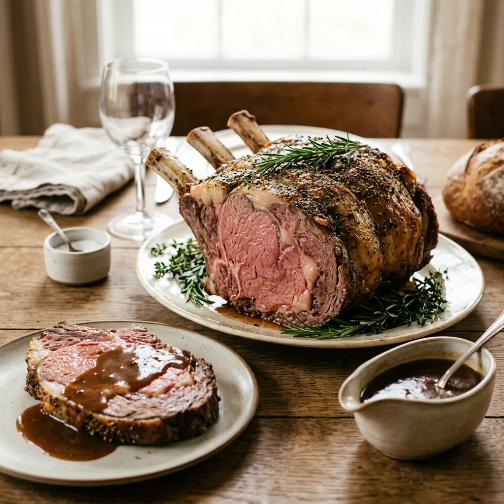 Standing Rib Roast With Pan Gravy
