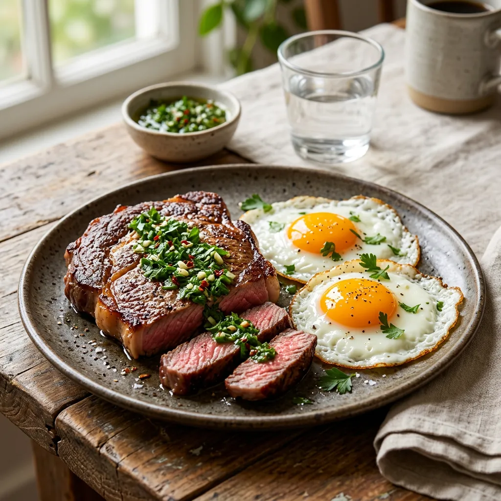 Steak and Eggs With Chimichurri Recipe