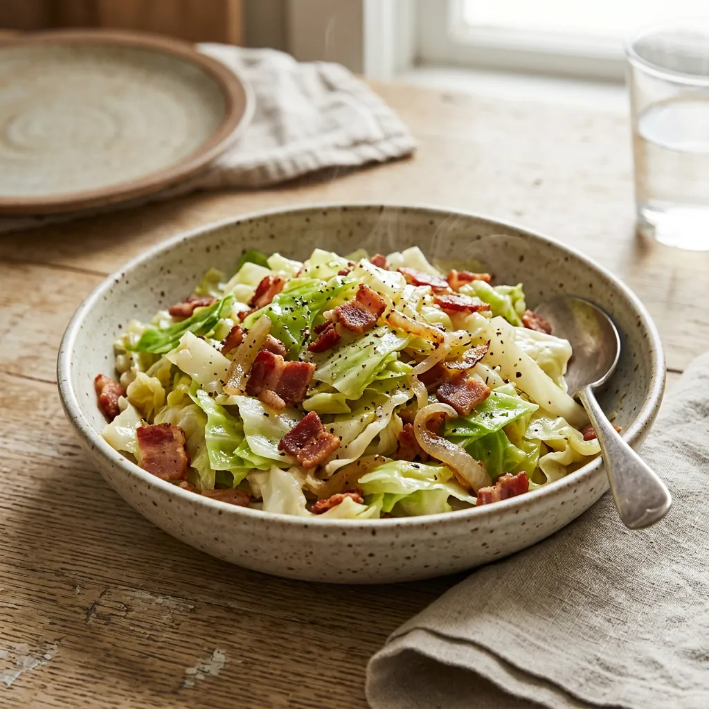 Steamed Cabbage With Bacon