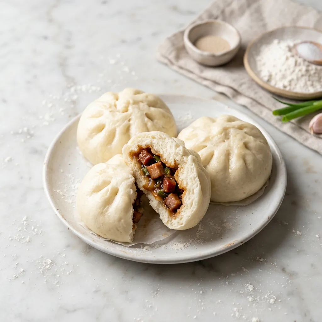 Steamed Chinese BBQ Pork Buns (Char Siu Bao)