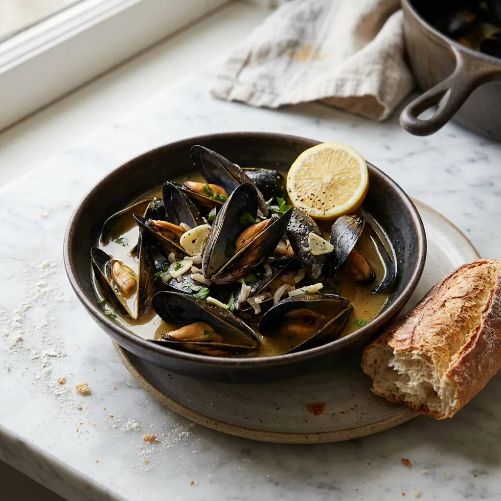 Steamed Mussels in White Wine
