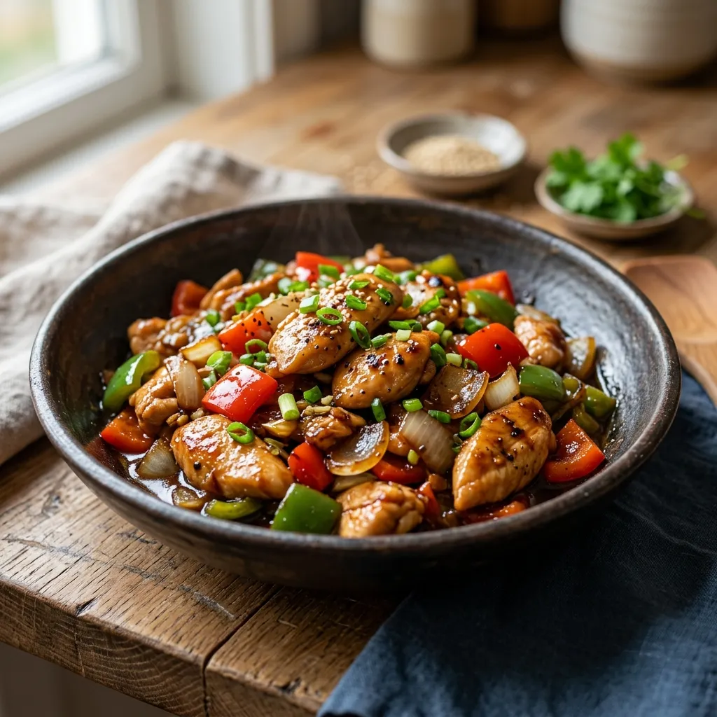 Stir-Fried Chicken With Bell Peppers