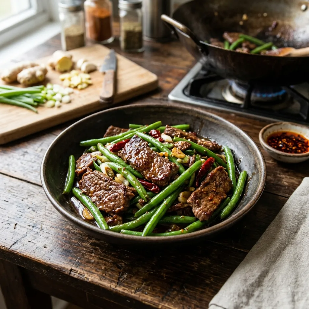 Stir-Fry Beef With Chinese Green Beans