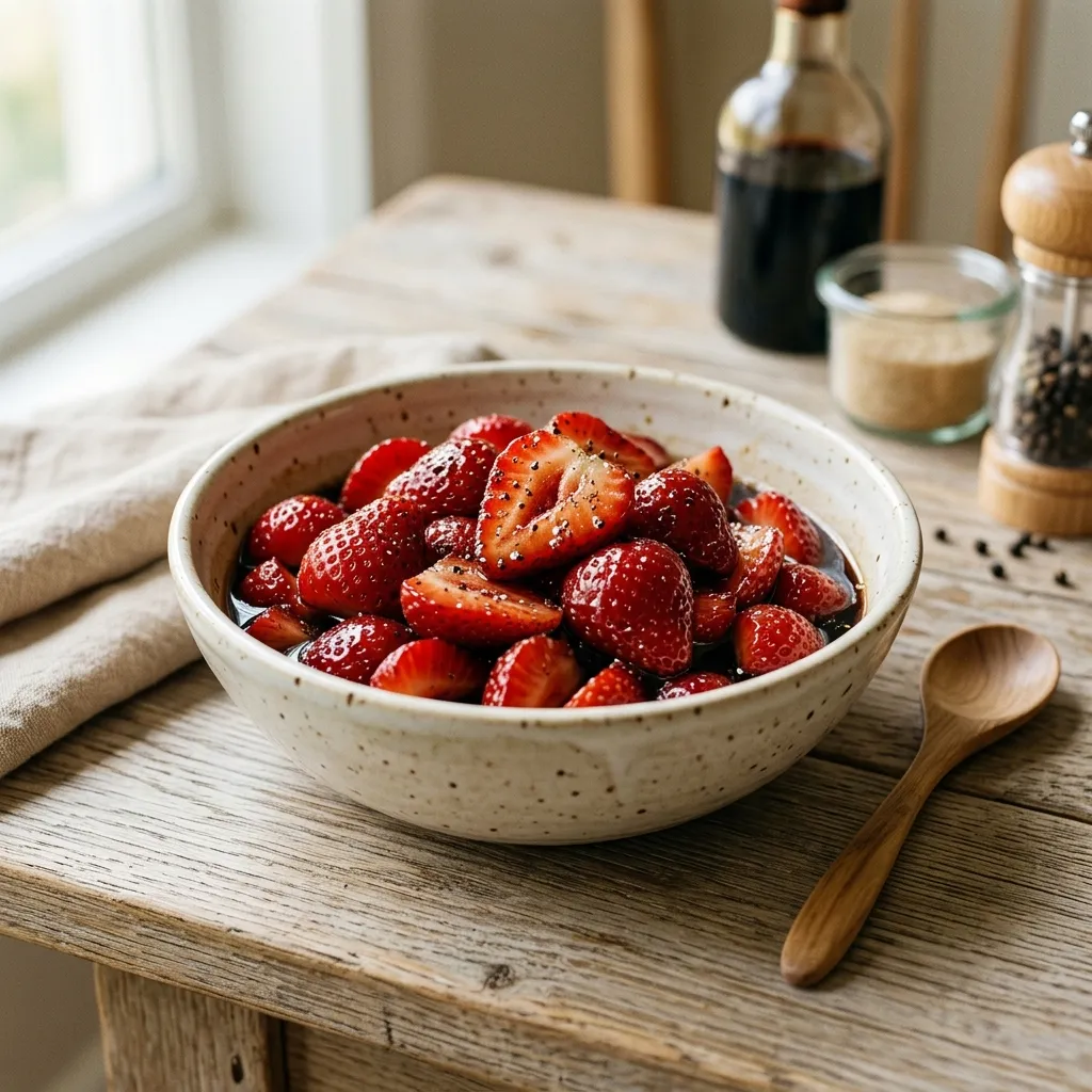 Strawberries With Balsamic Black Pepper