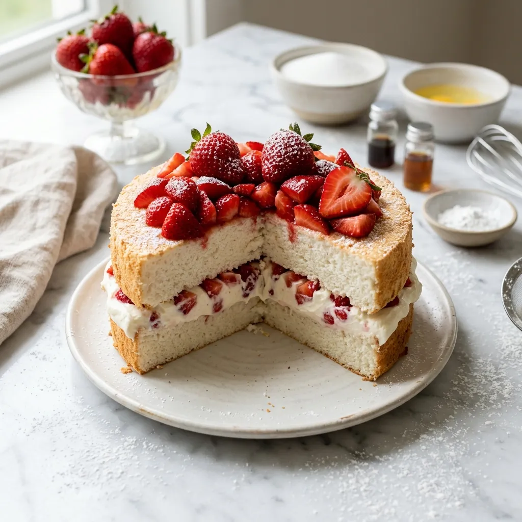 Strawberry Angel Food Cake Recipe