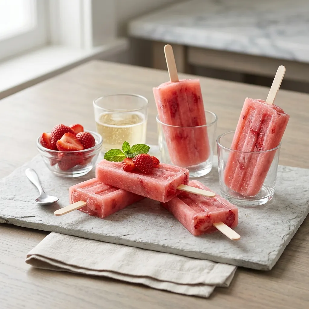 Strawberry Champagne Popsicle