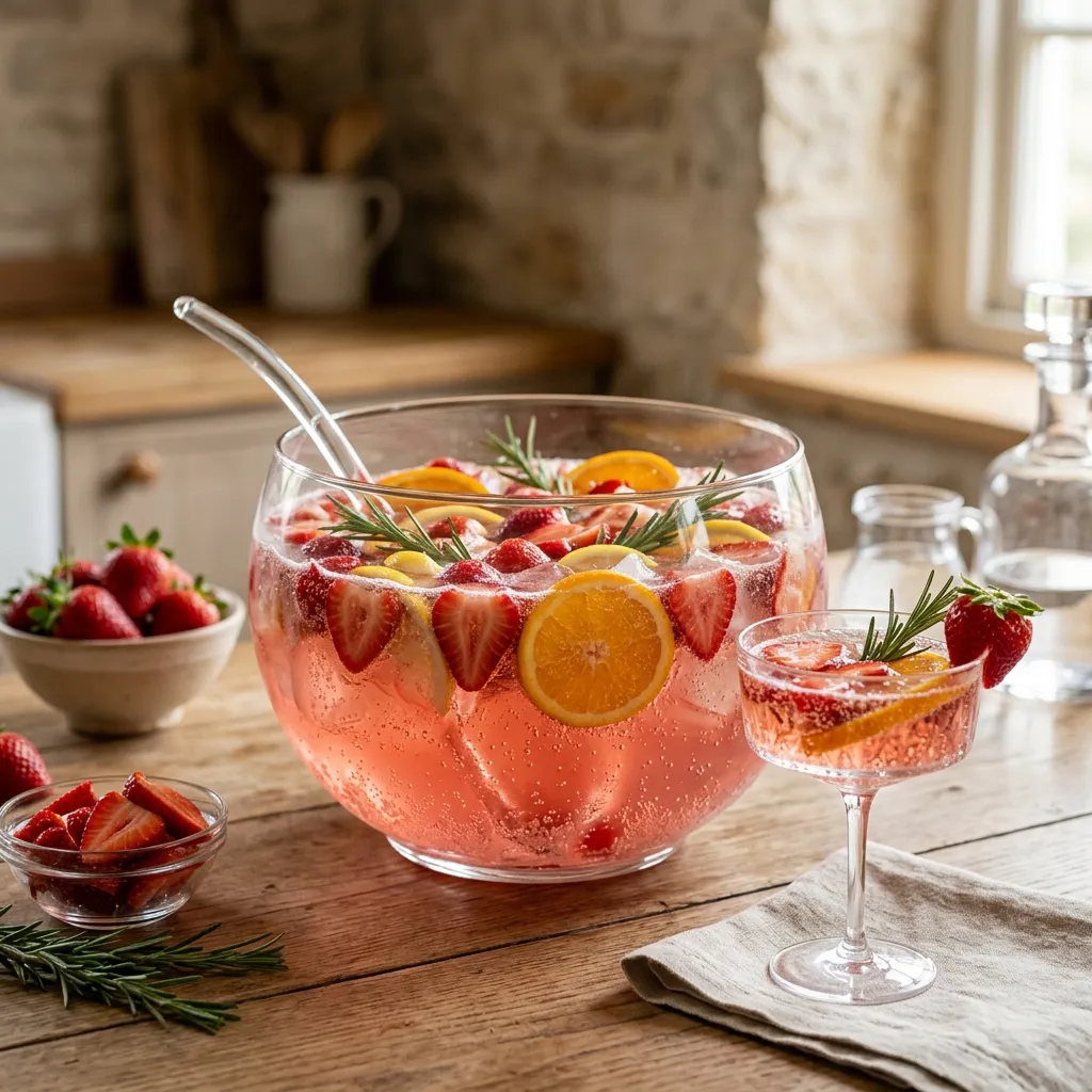 Strawberry Champagne Punch