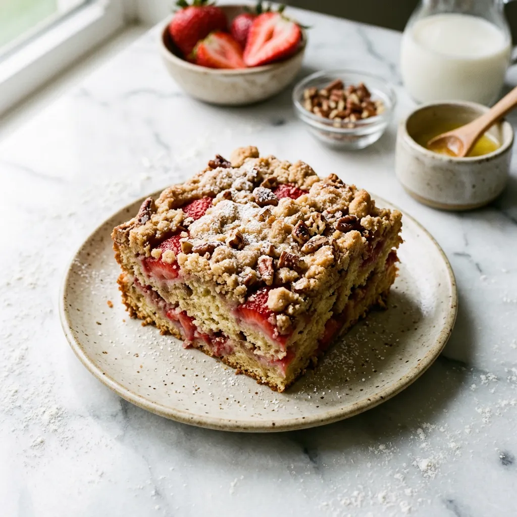 Strawberry Coffee Cake With Crumb Topping