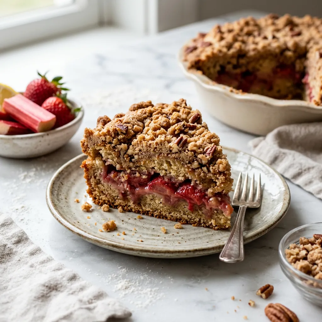 Strawberry Rhubarb Crumb Cake Recipe