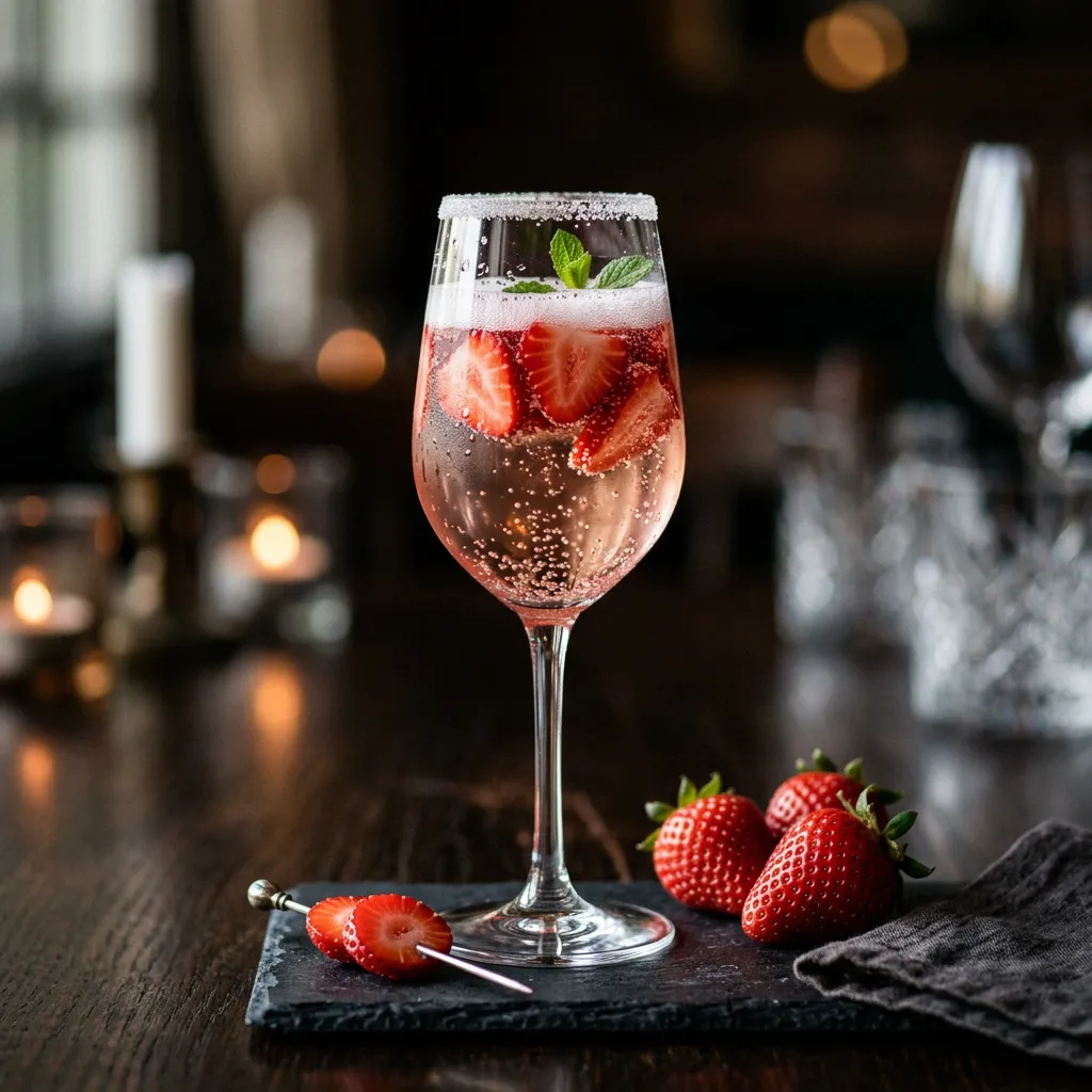 Strawberry Vodka Champagne Cocktail