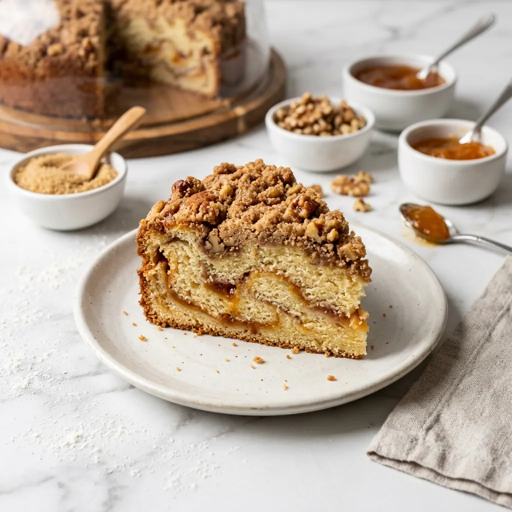 Streusel Topping Jam Swirl Coffee Cake