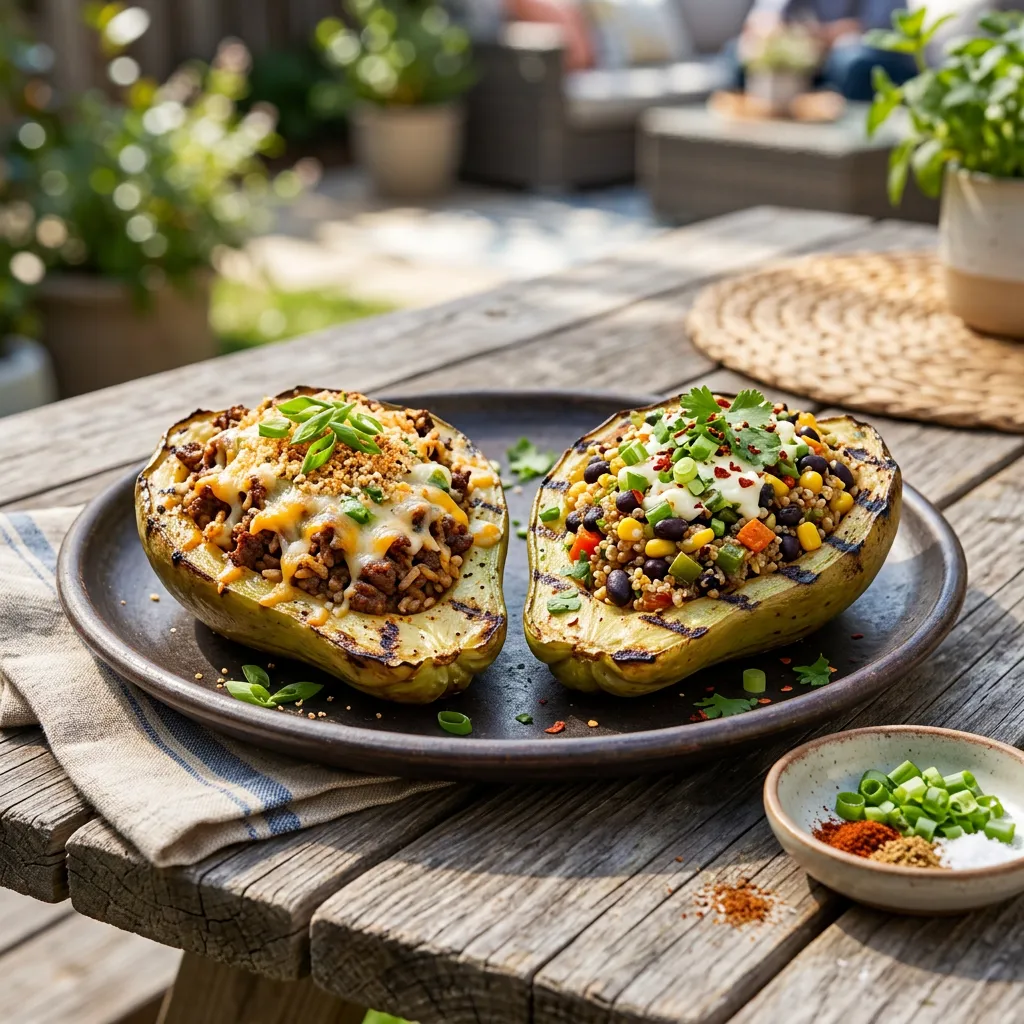 Stuffed Chayote Relleno on the Grill Recipe