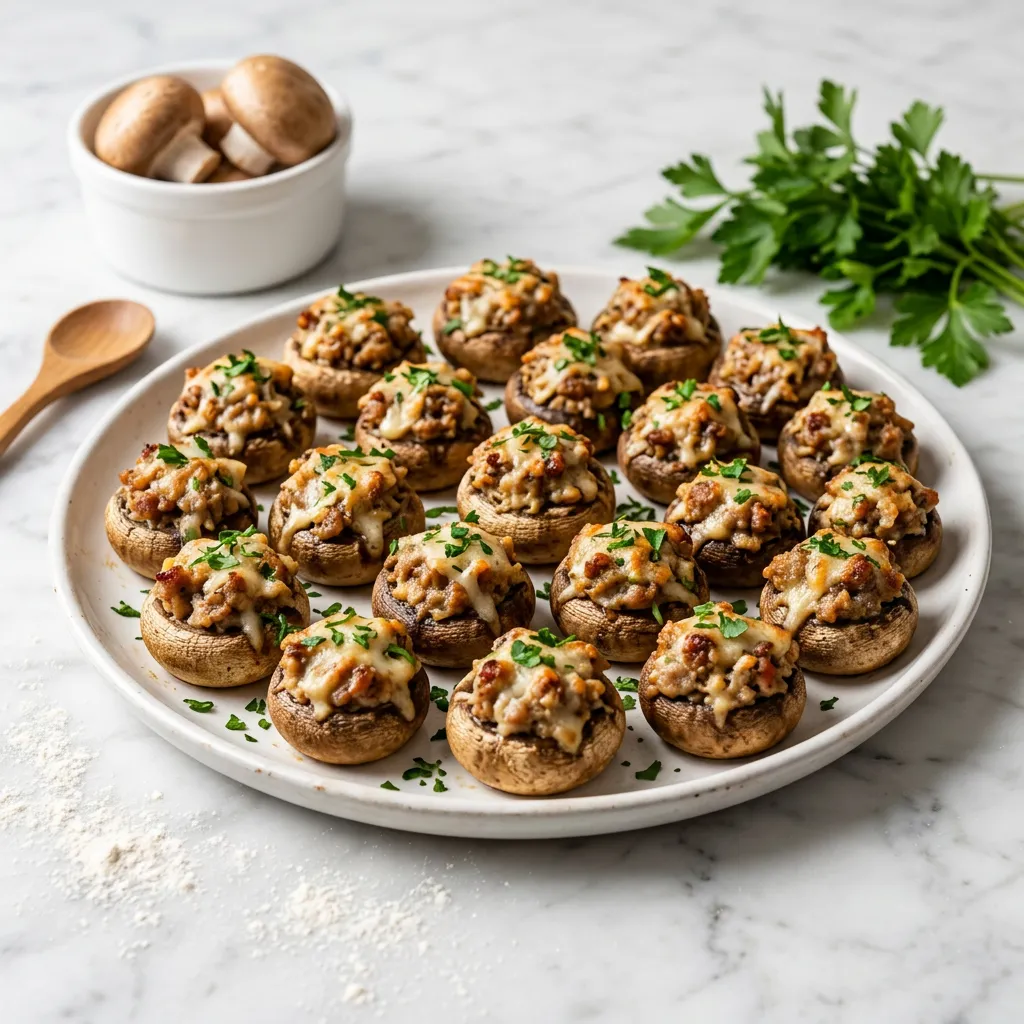 Stuffed Mushrooms With Italian Sausage