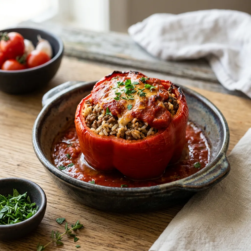 Stuffed Peppers With Beef, Pork, and Veal