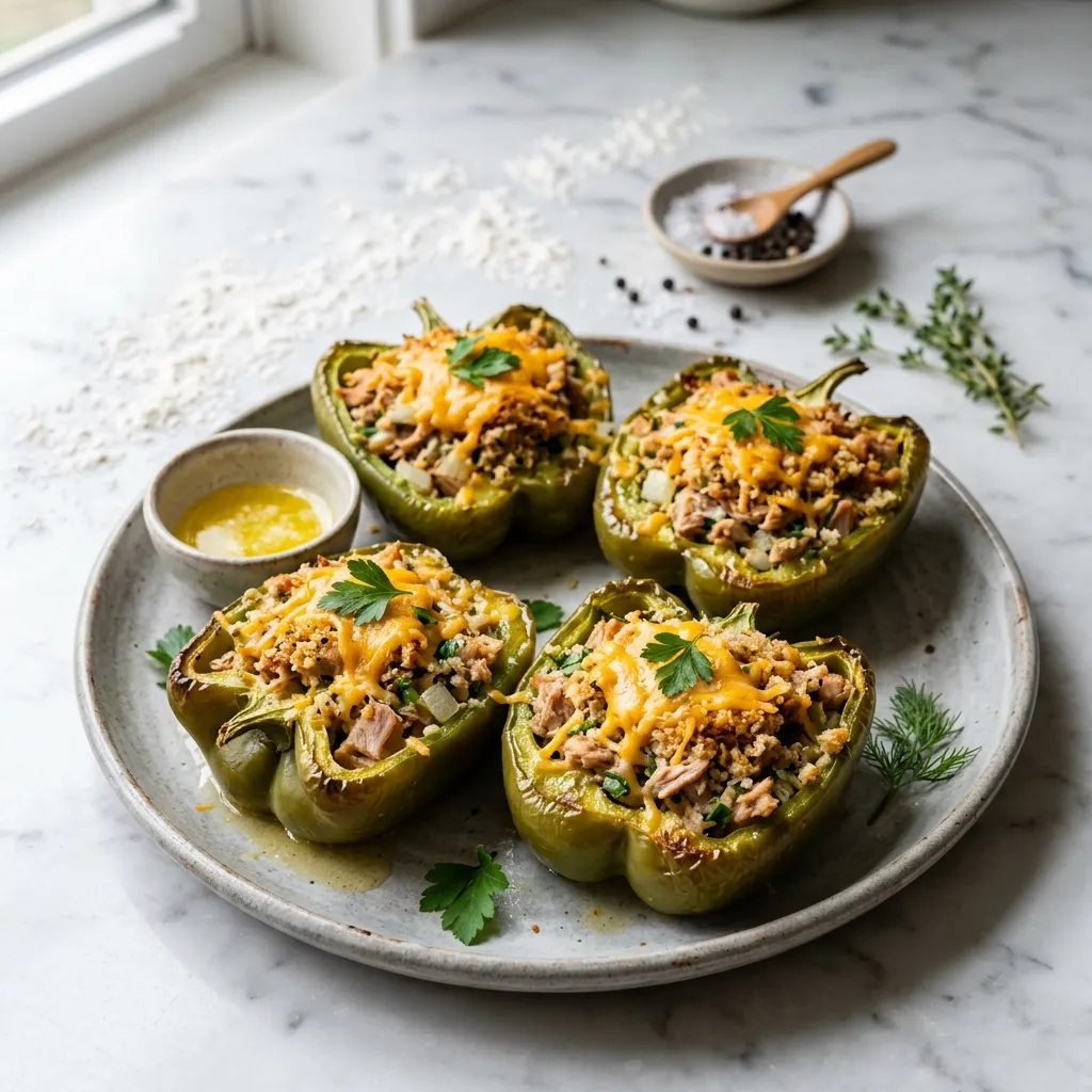 Stuffed Peppers With Tuna and Breadcrumbs