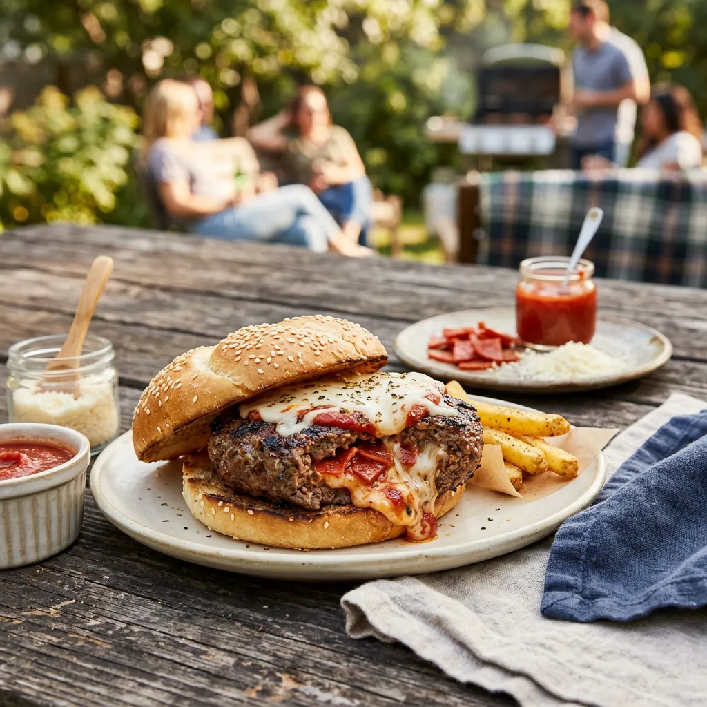 Stuffed Pizza Burgers