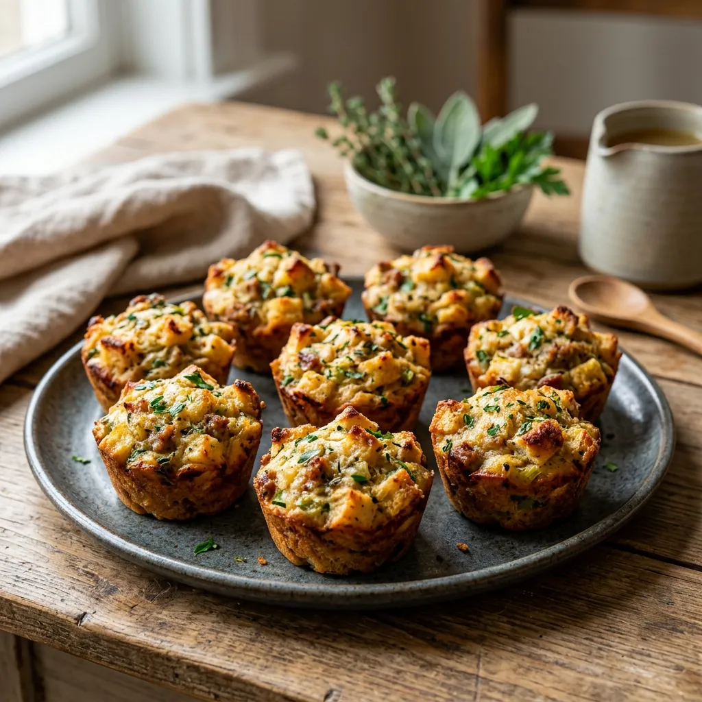 Finished Stuffing Muffins dish