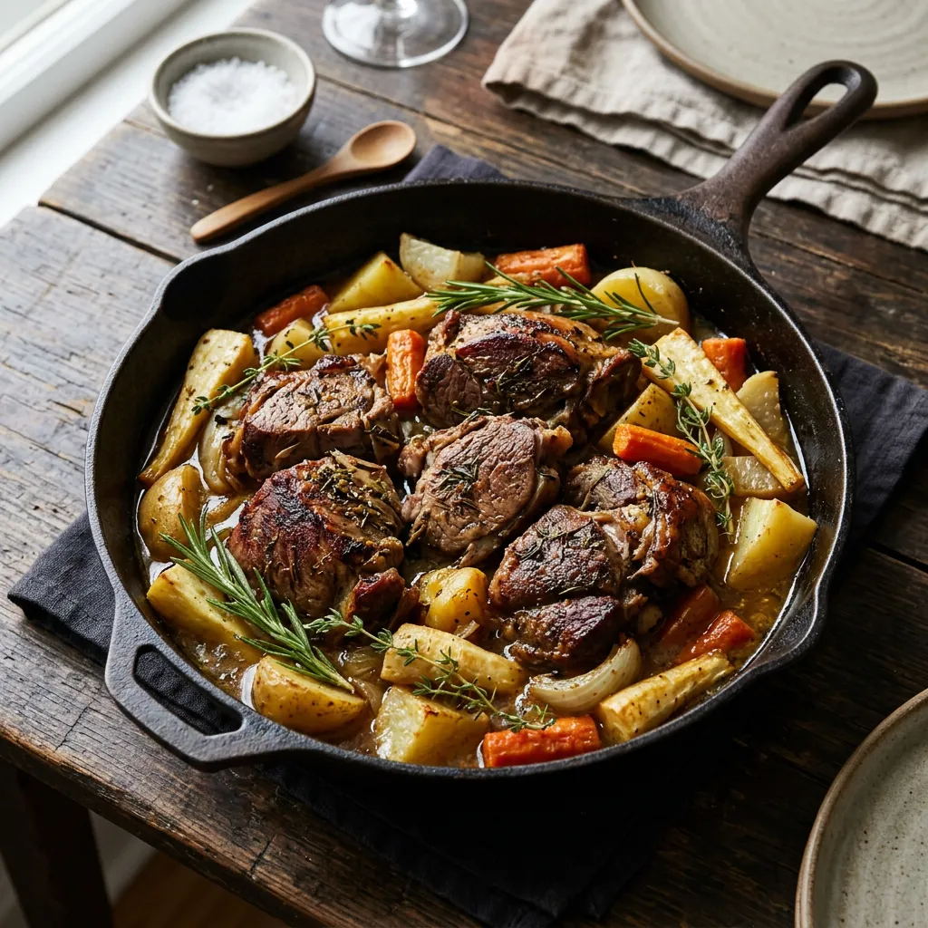 Succulent Roast Lamb With Root Vegetables