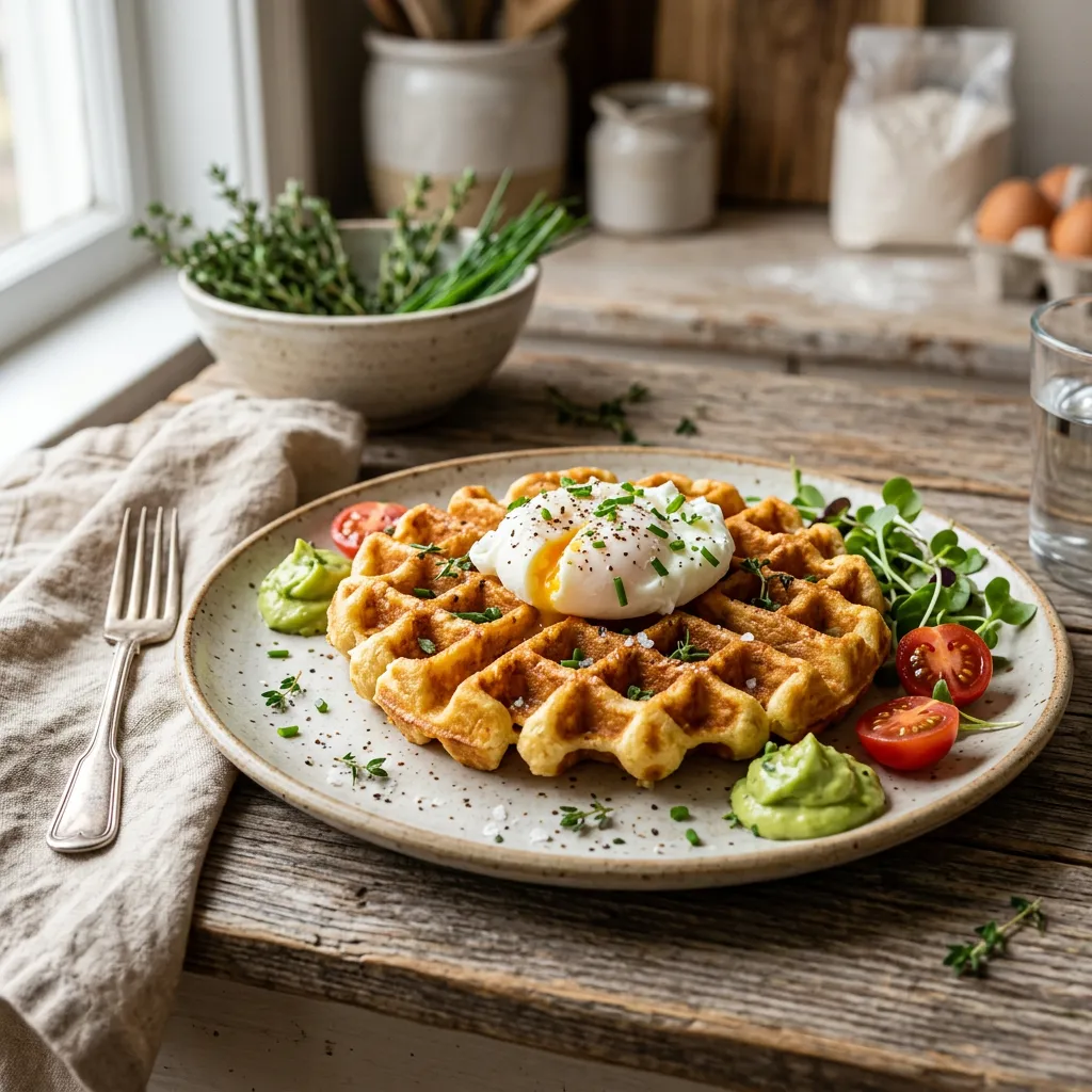 Finished Sugar-Free Dinner Waffles dish