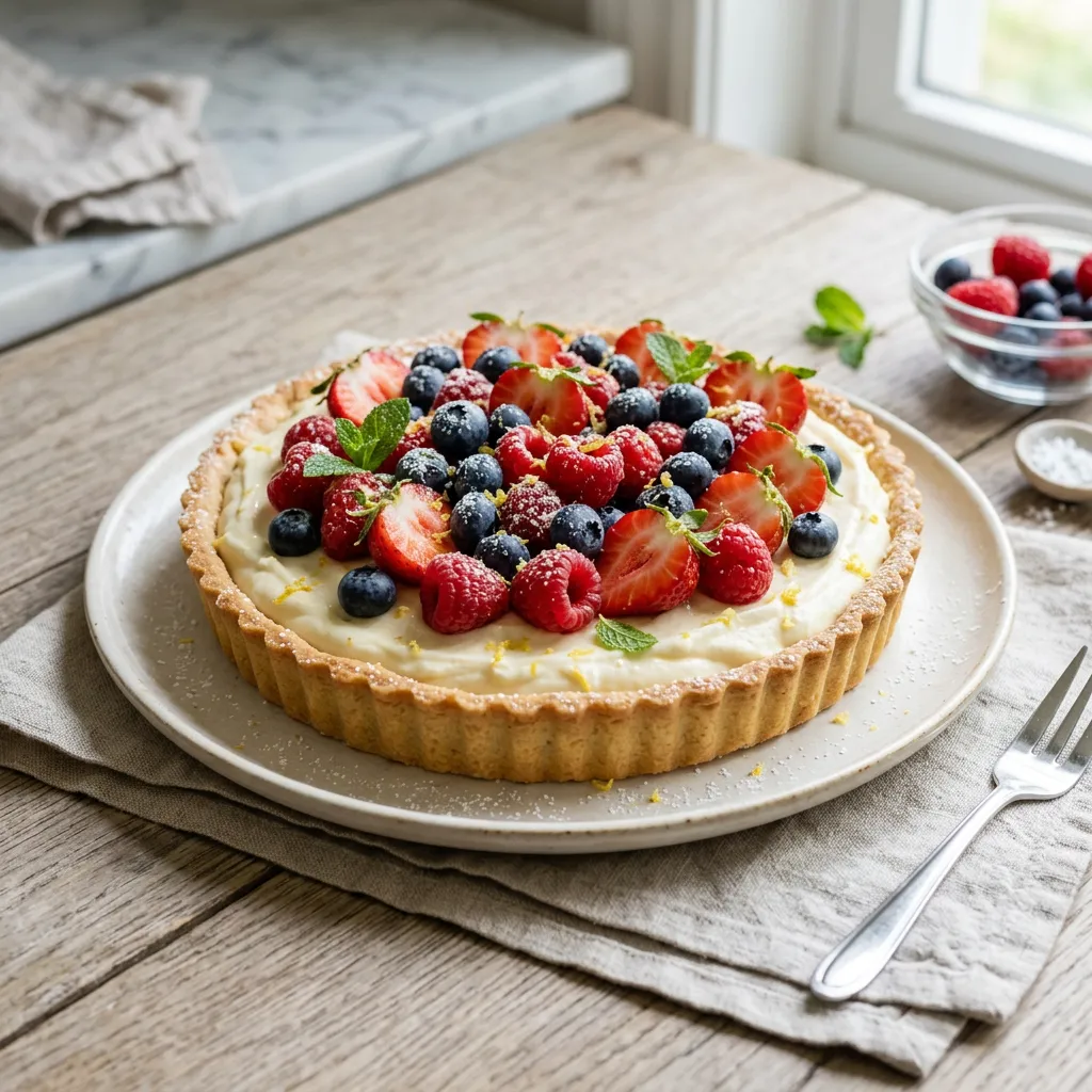 Summer Berry, Lemon, and Mascarpone Tart