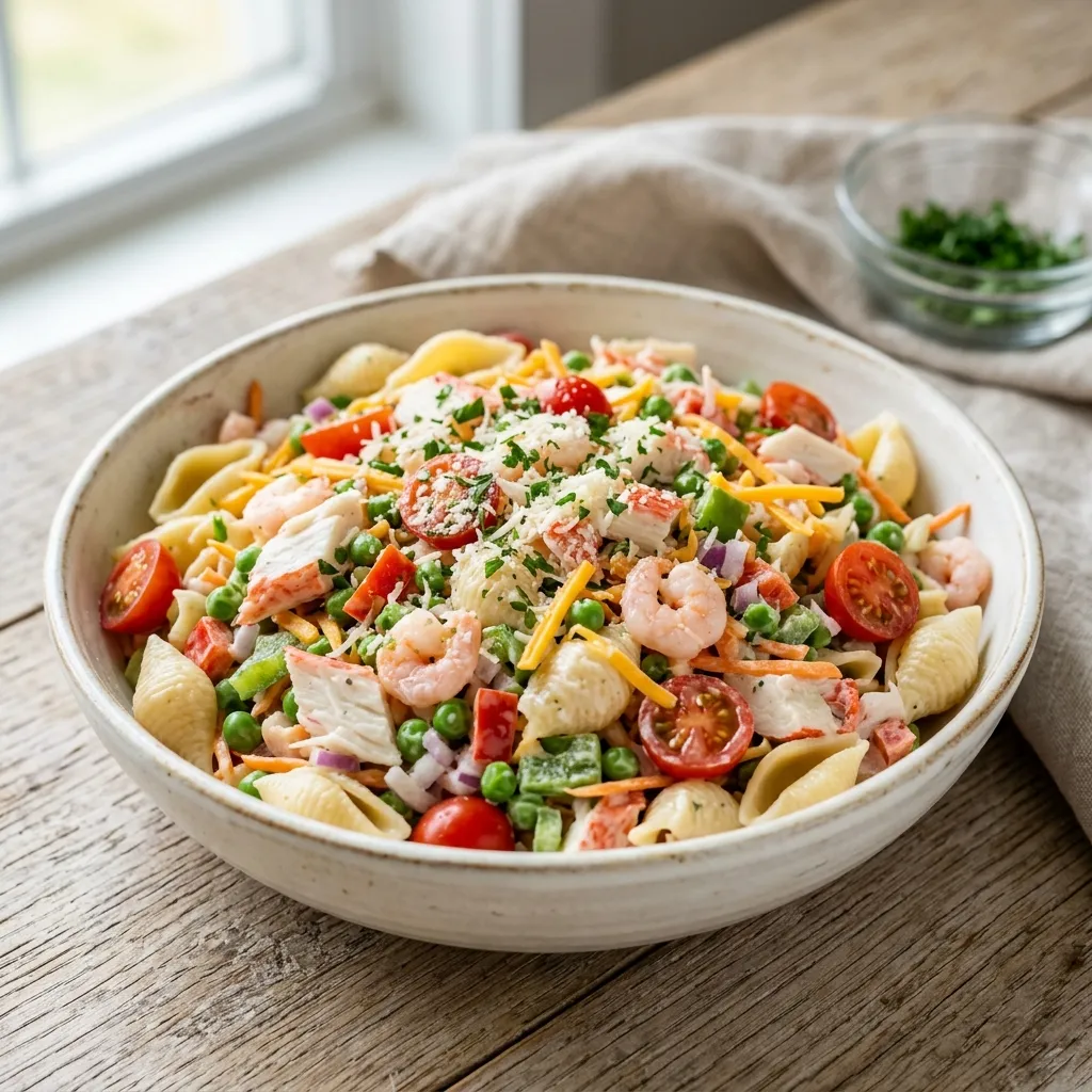 Summer Seafood Pasta Salad