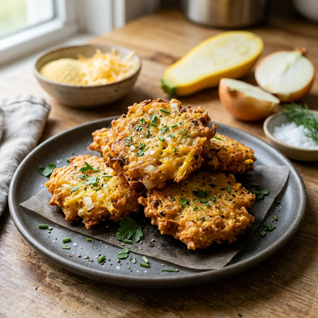 Summer Squash Fritters With Cheese