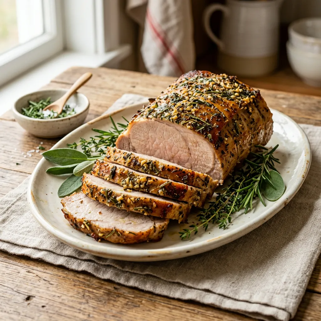 Finished Super Tender Roasted Boneless Pork Loin dish