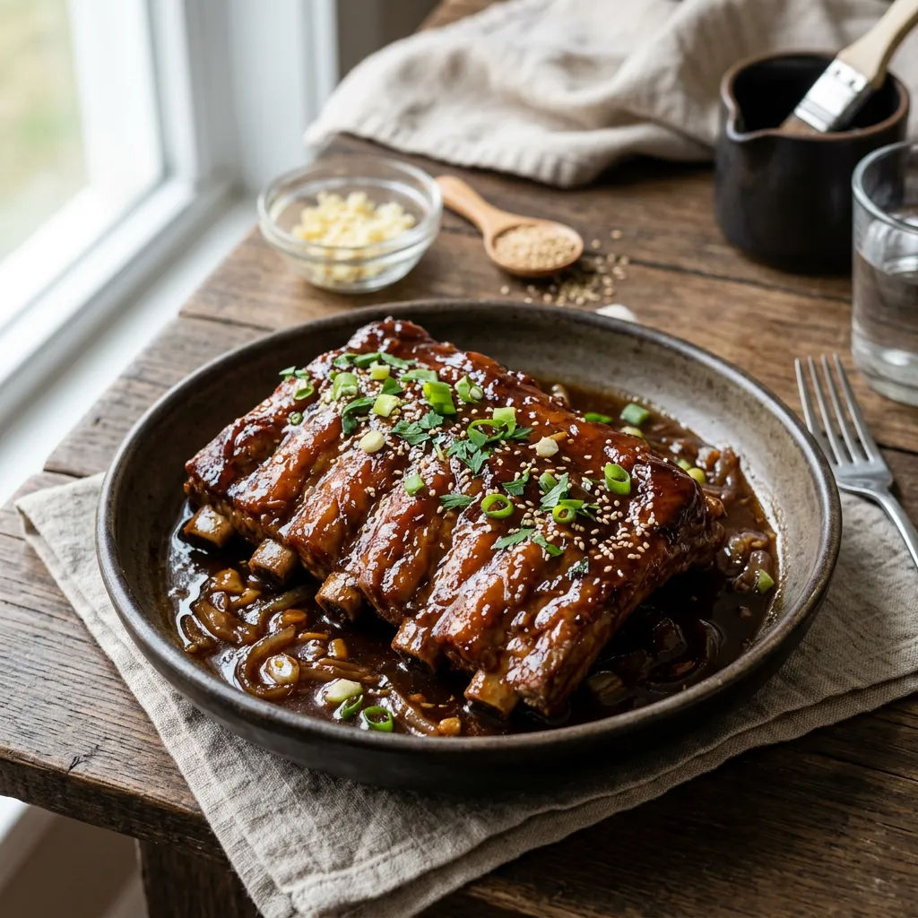 Finished Sweet and Sour Crockpot Spareribs dish
