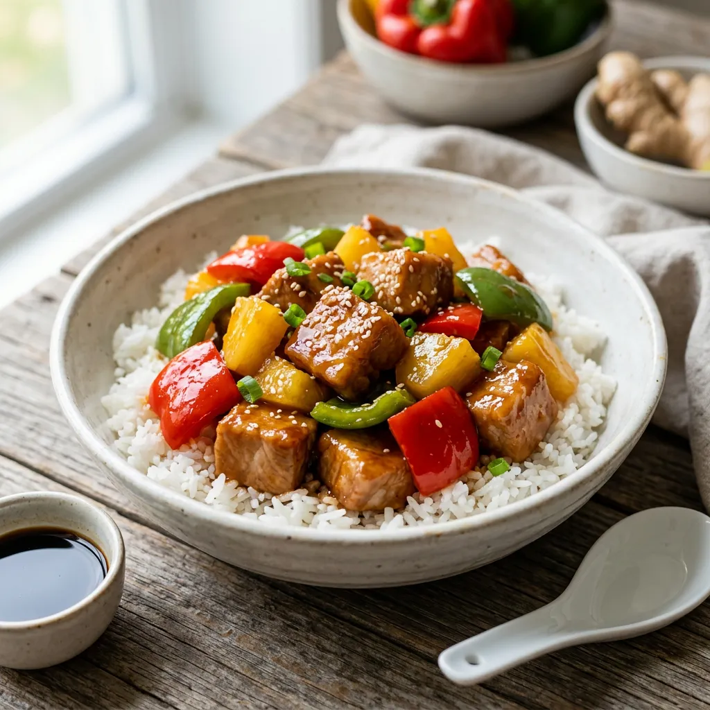 Sweet and Sour Pork With Ginger and Pineapple