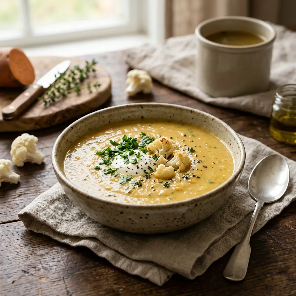 Sweet Potato and Cauliflower Soup