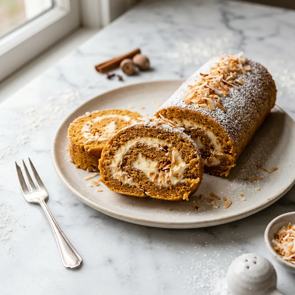 Sweet Potato Cake Roll With Cream Cheese Filling