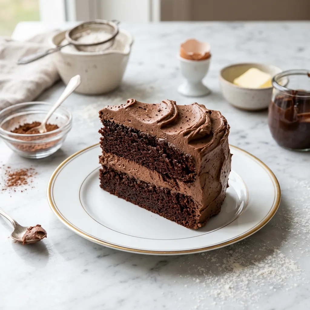 Swiss Chocolate Cake With Chocolate Cream Cheese Frosting