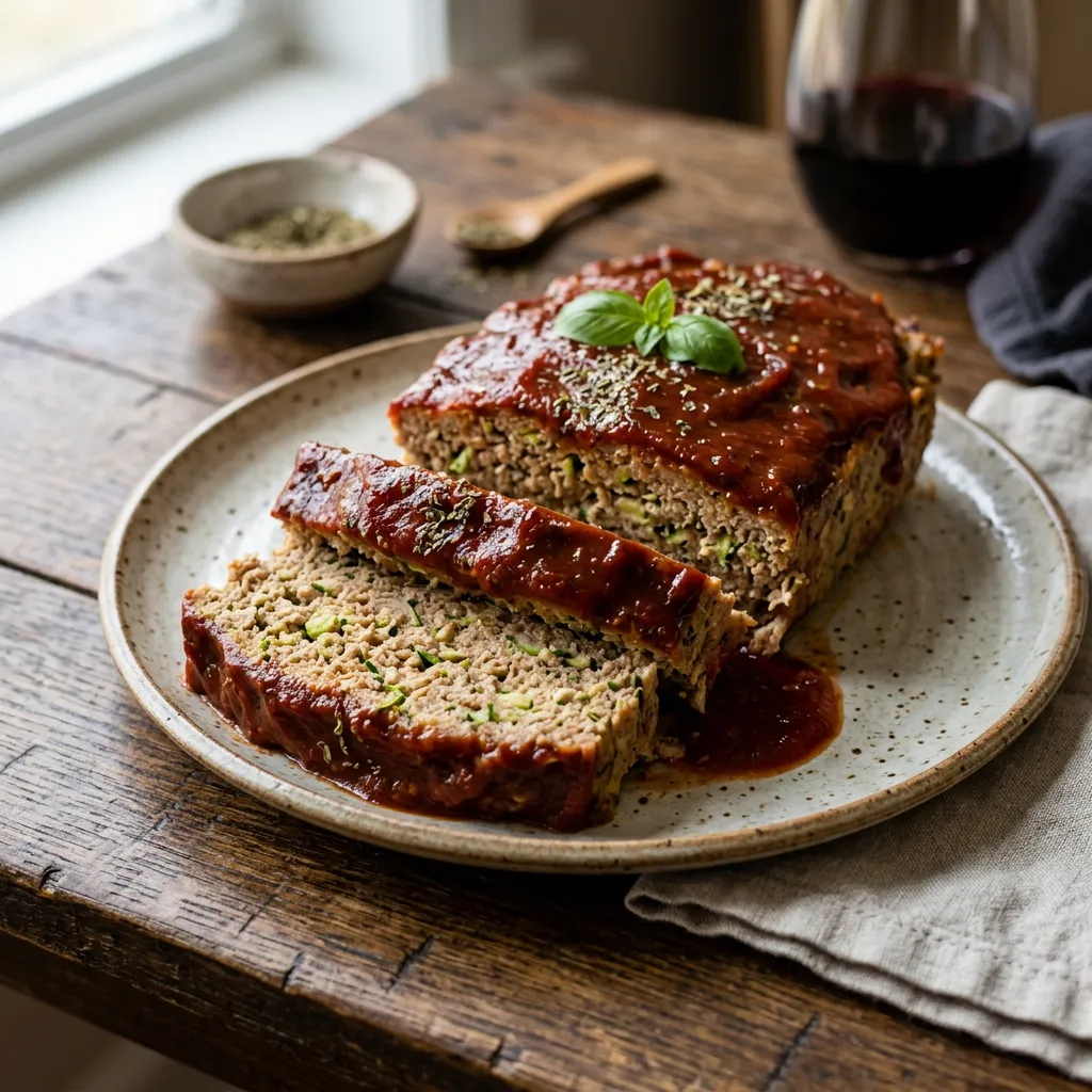 Finished Tasty South Beach Diet Turkey Meatloaf dish