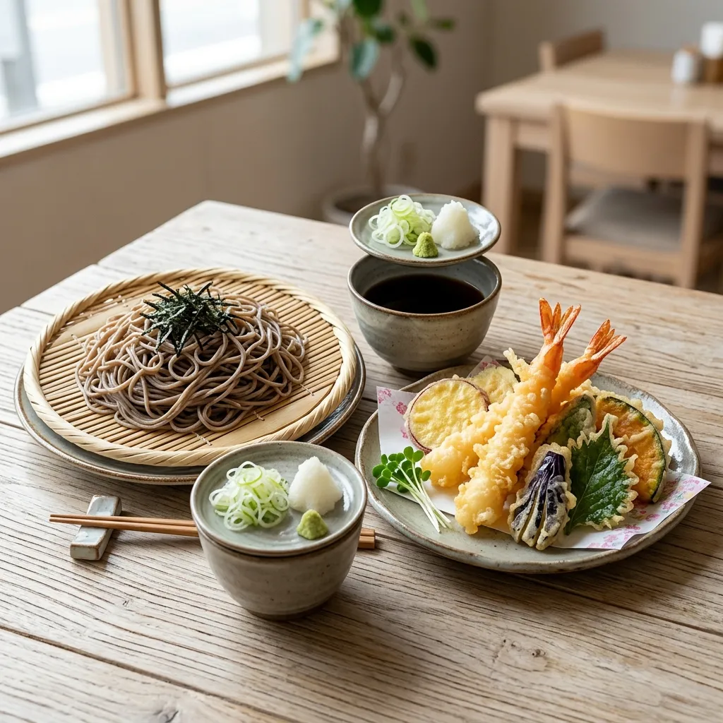 Tenzaru Soba (Tempura With Chilled Buckwheat Noodles) Recipe