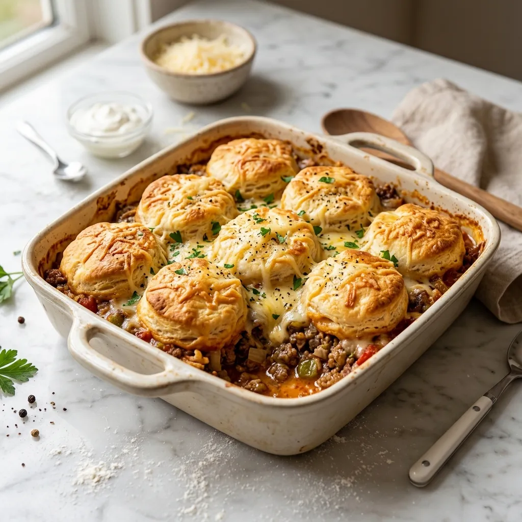 Tex-Mex Beef and Biscuit Casserole