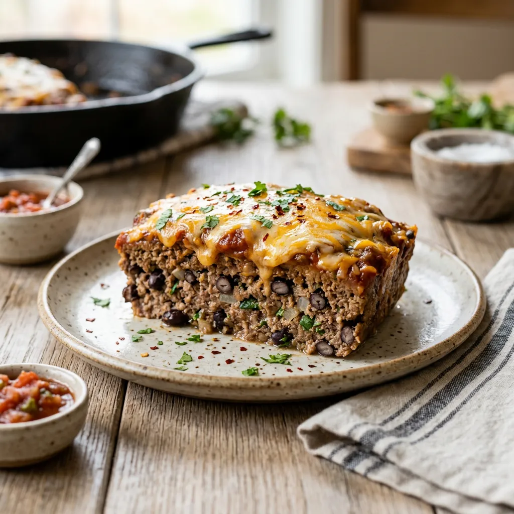 Tex-Mex Meatloaf With Black Beans