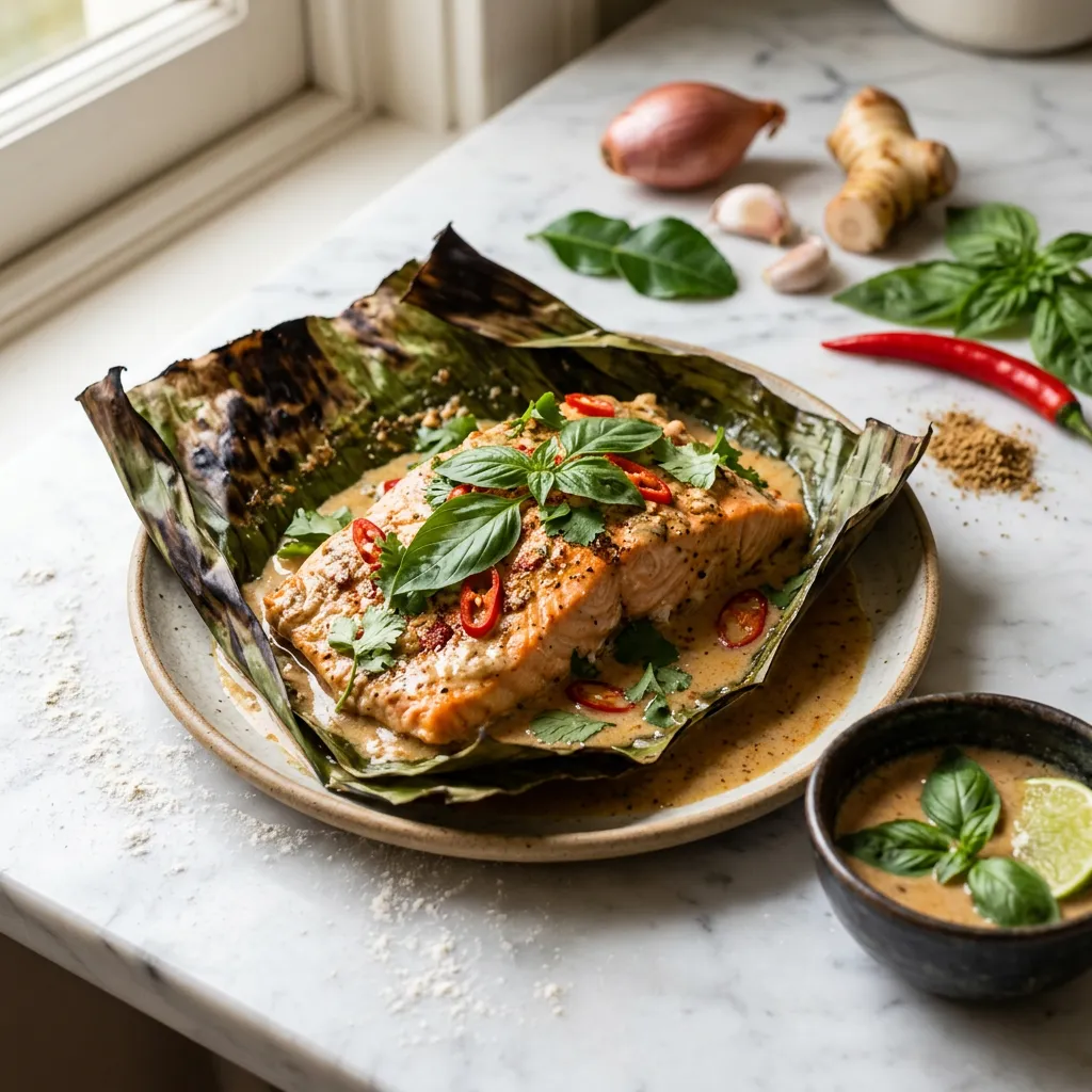 Thai Baked Fish in Banana Leaf Recipe